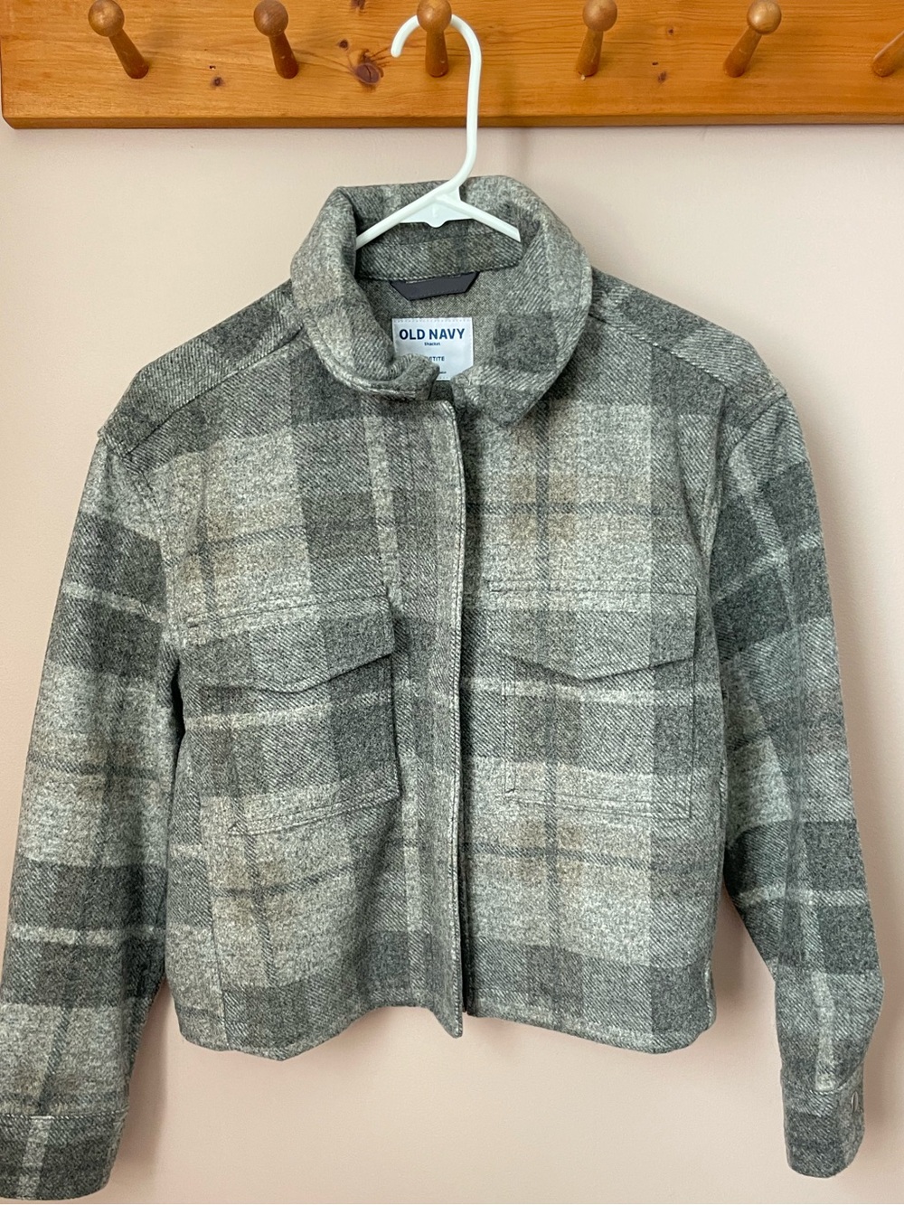 Plaid Wool-Blend Jacket - Womens Petite Small